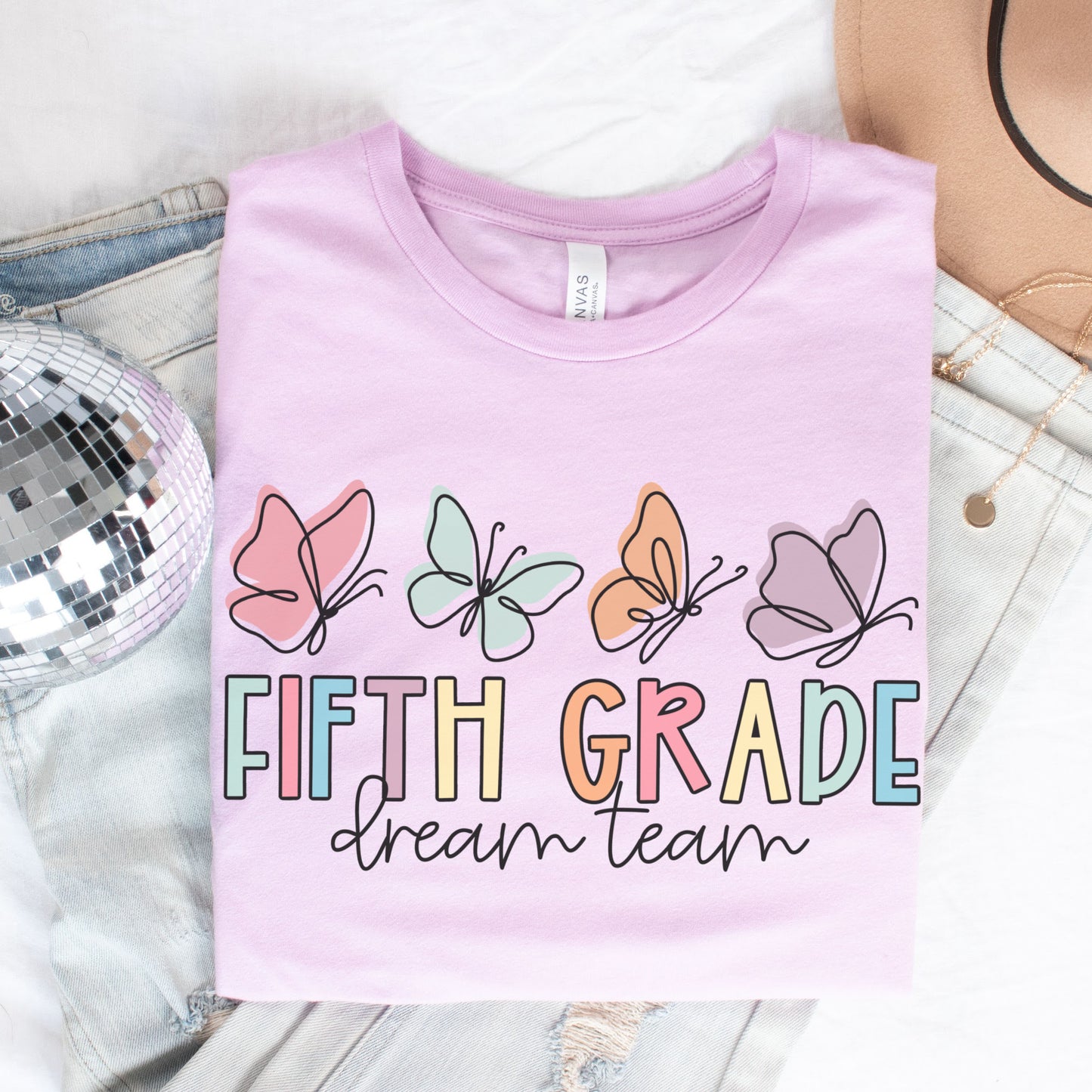 Butterflies Fifth Grade Dream Team Shirt