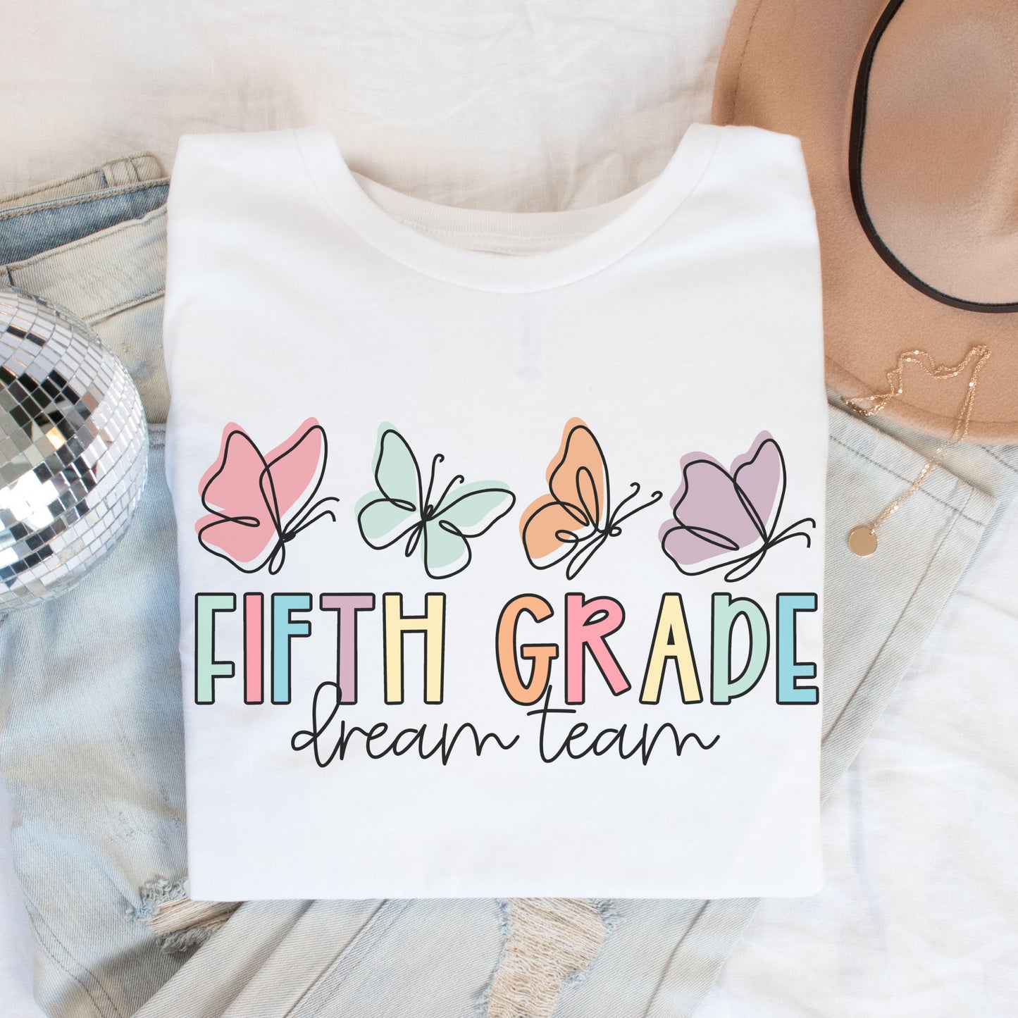 Butterflies Fifth Grade Dream Team Shirt