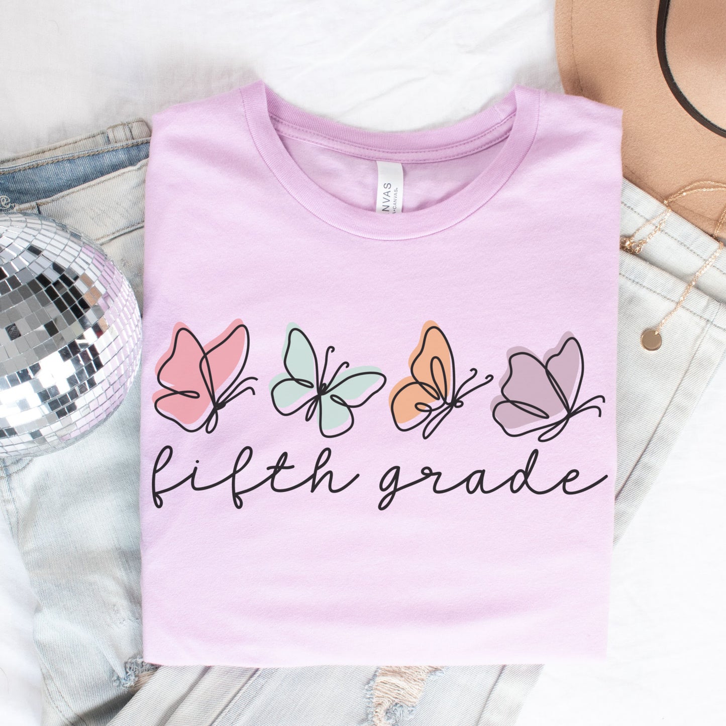 Butterflies Fifth Grade Shirt