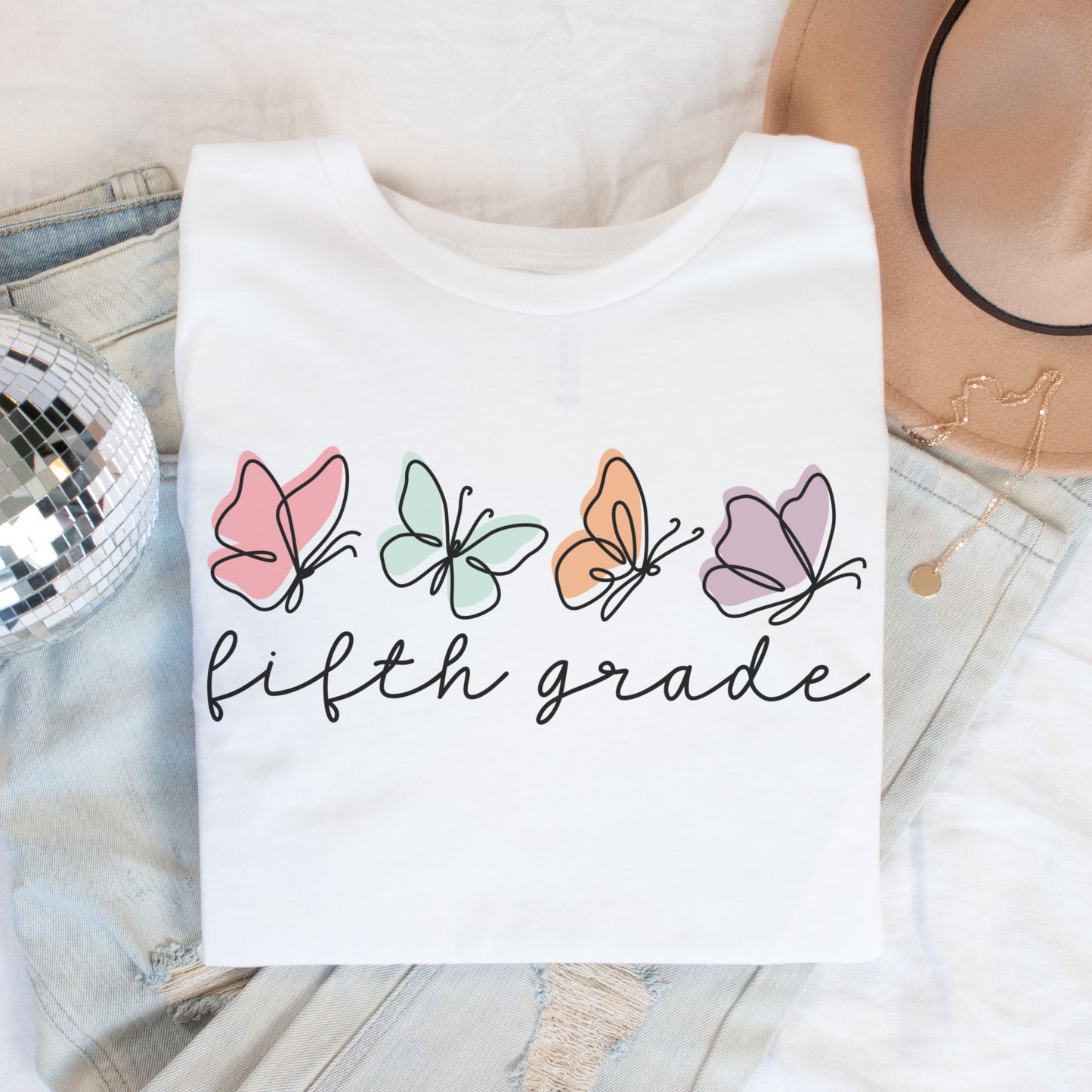 Butterflies Fifth Grade Shirt