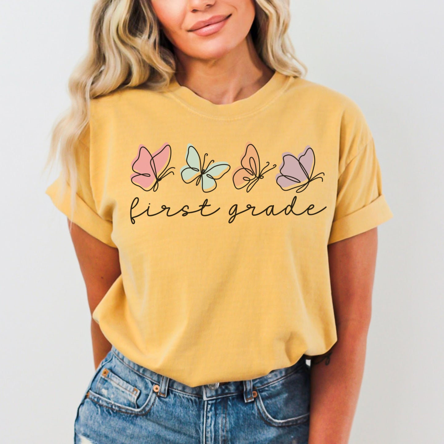 Comfort Colors® Butterflies First Grade Shirt