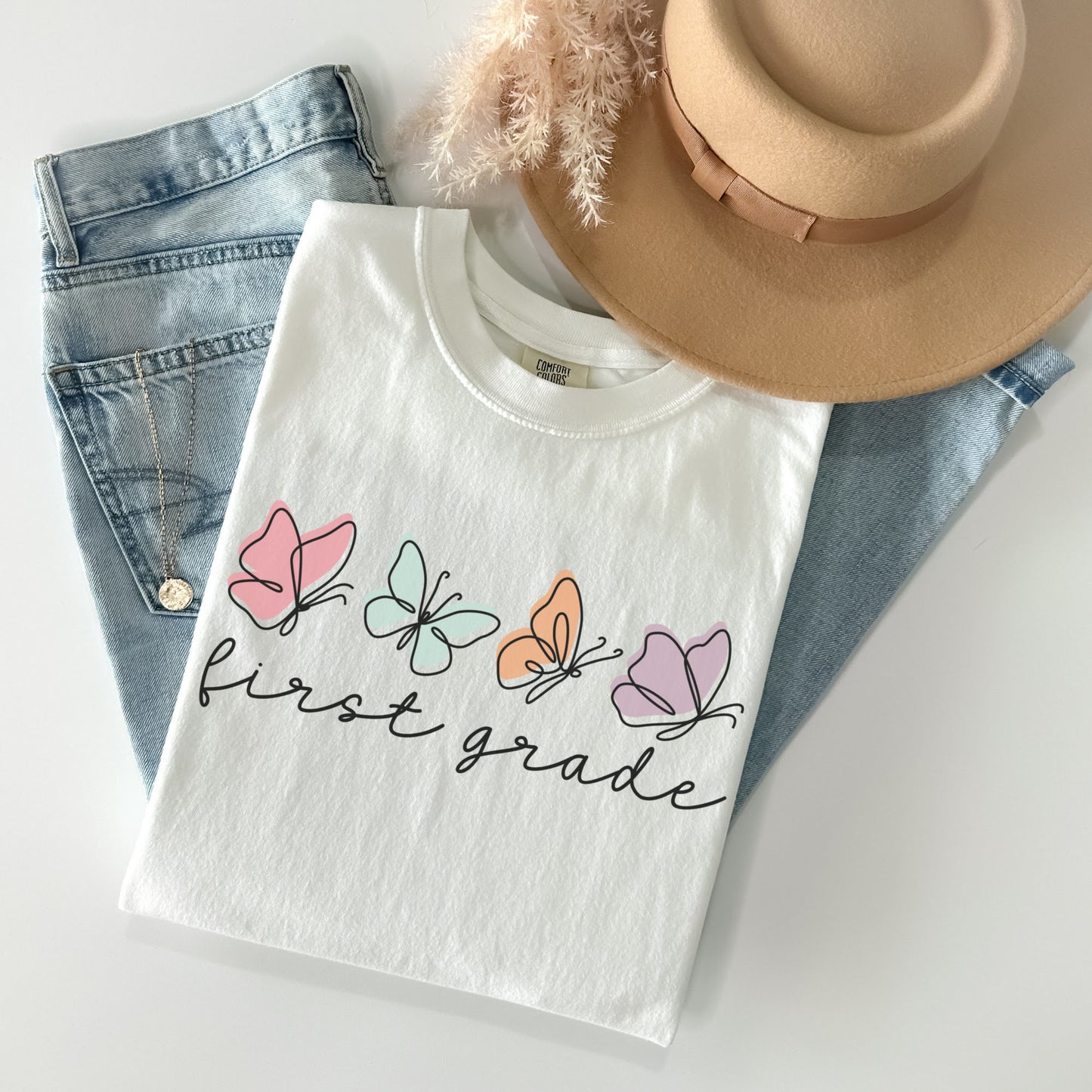 Comfort Colors® Butterflies First Grade Shirt