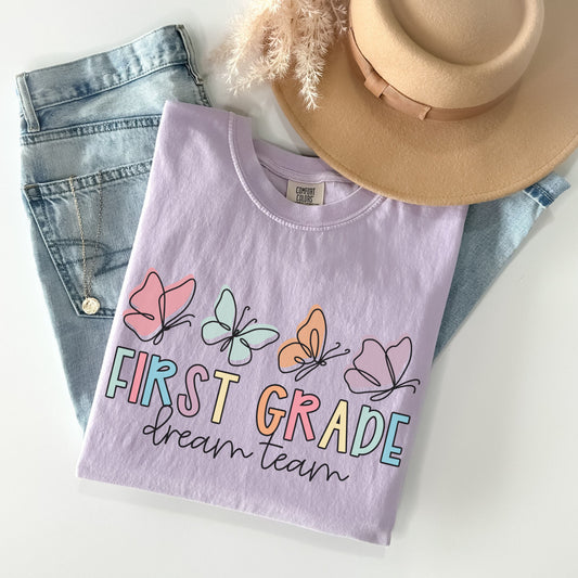 Comfort Colors® Butterflies First Grade Dream Team Shirt