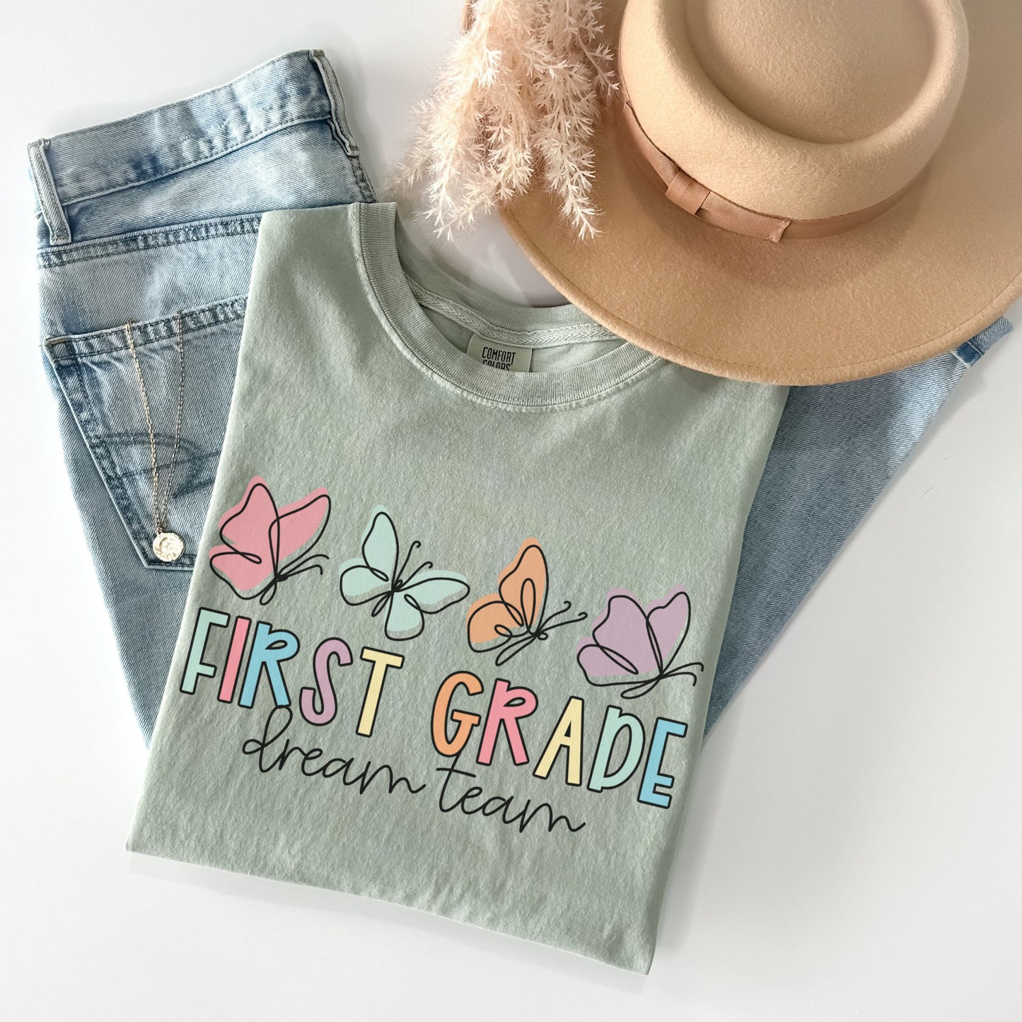 Comfort Colors® Butterflies First Grade Dream Team Shirt