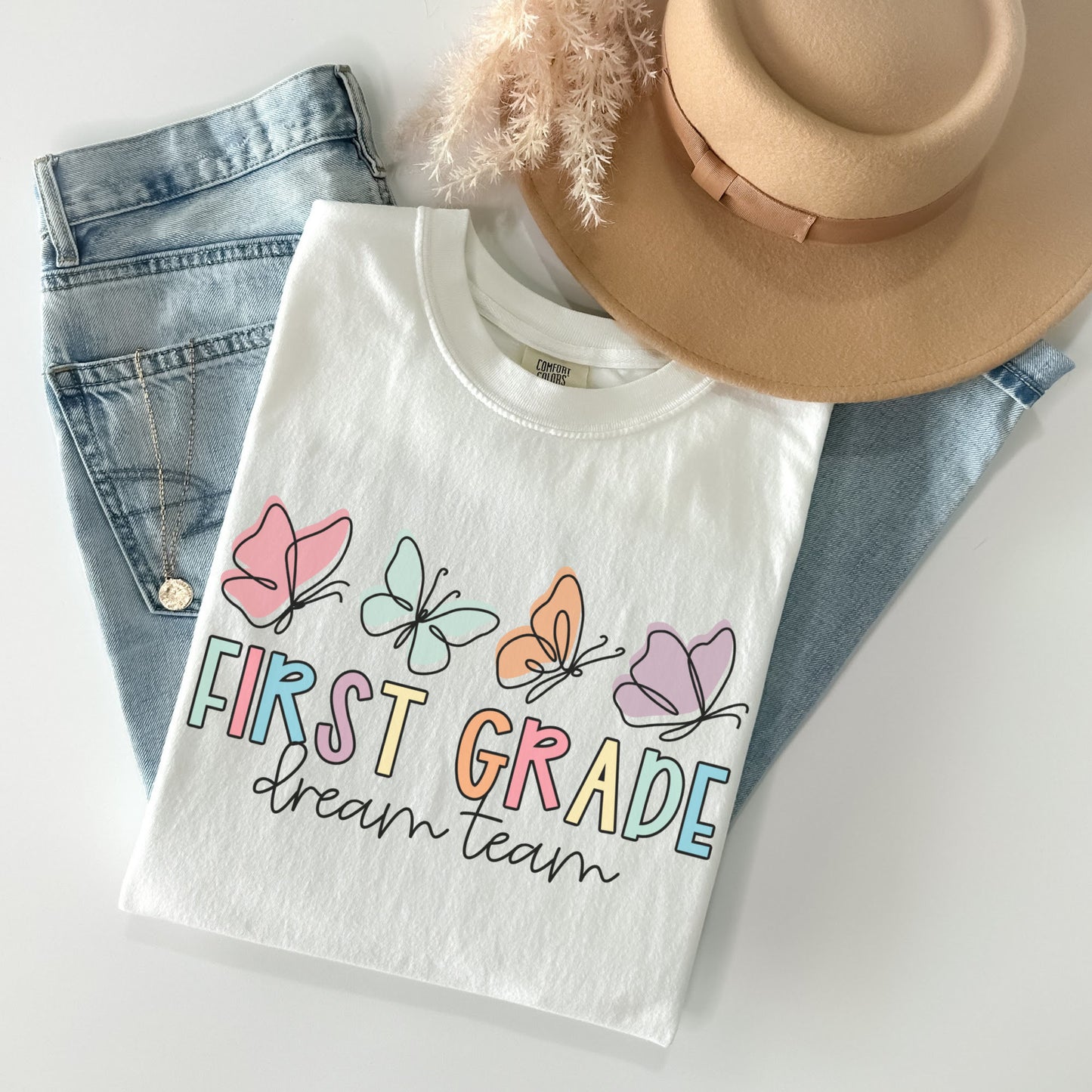 Comfort Colors® Butterflies First Grade Dream Team Shirt