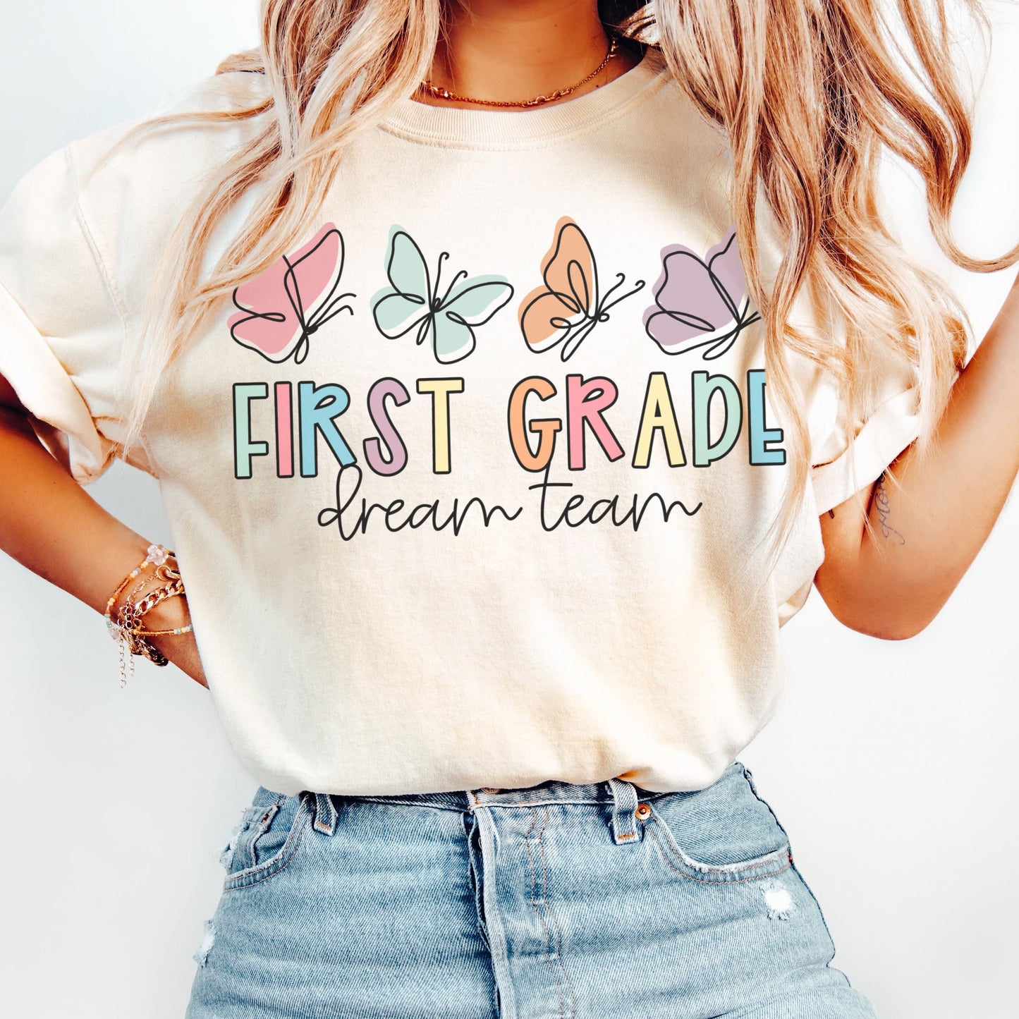 Comfort Colors® Butterflies First Grade Dream Team Shirt