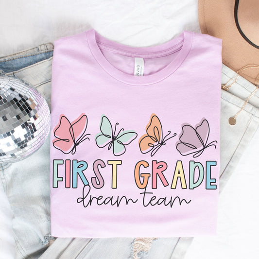 Butterflies First Grade Dream Team Shirt