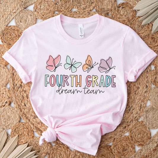 Butterflies Fourth Grade Dream Team Shirt