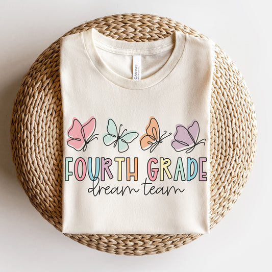 Butterflies Fourth Grade Dream Team Shirt