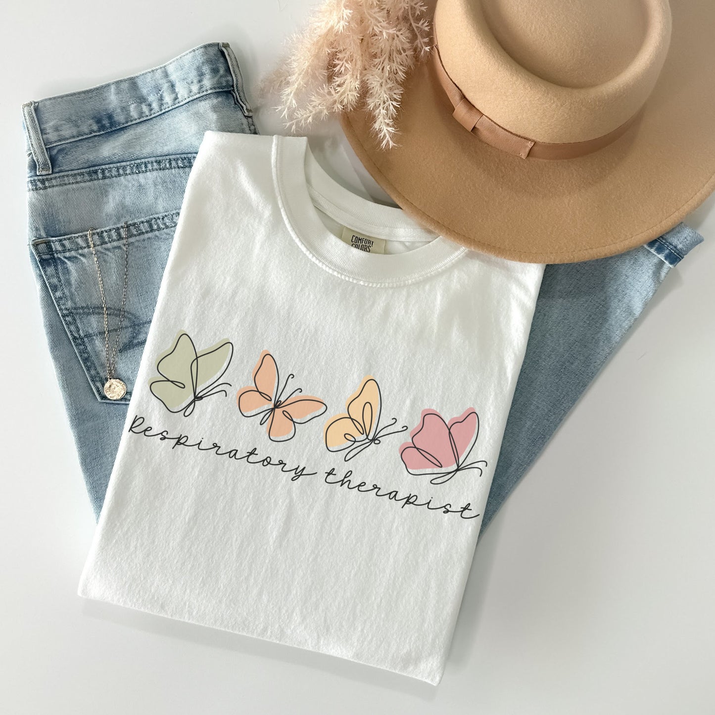 Comfort Colors® Butterflies Respiratory Therapist Shirt