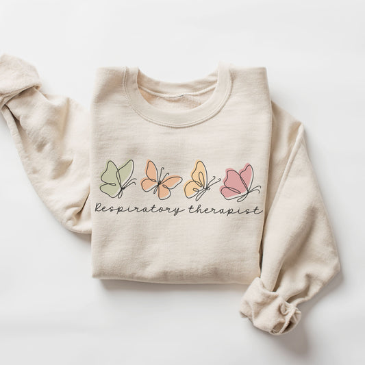 Butterflies Respiratory Therapist Sweatshirt