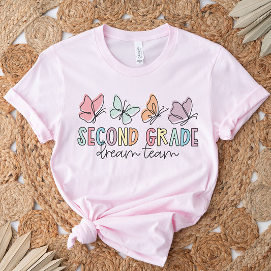 Butterflies Second Grade Dream Team Shirt