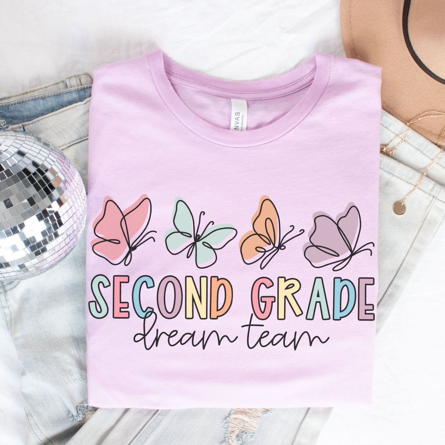 Butterflies Second Grade Dream Team Shirt