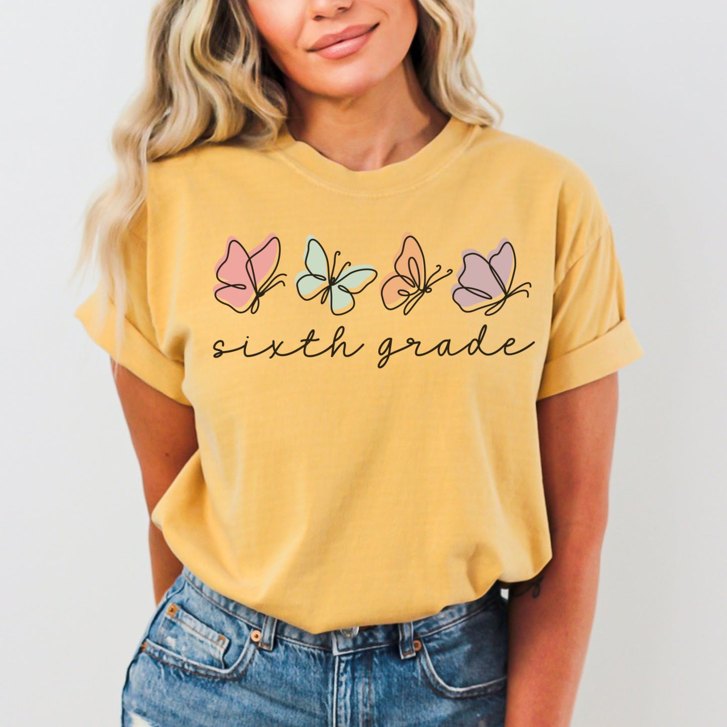 Comfort Colors® Butterflies Sixth Grade Shirt