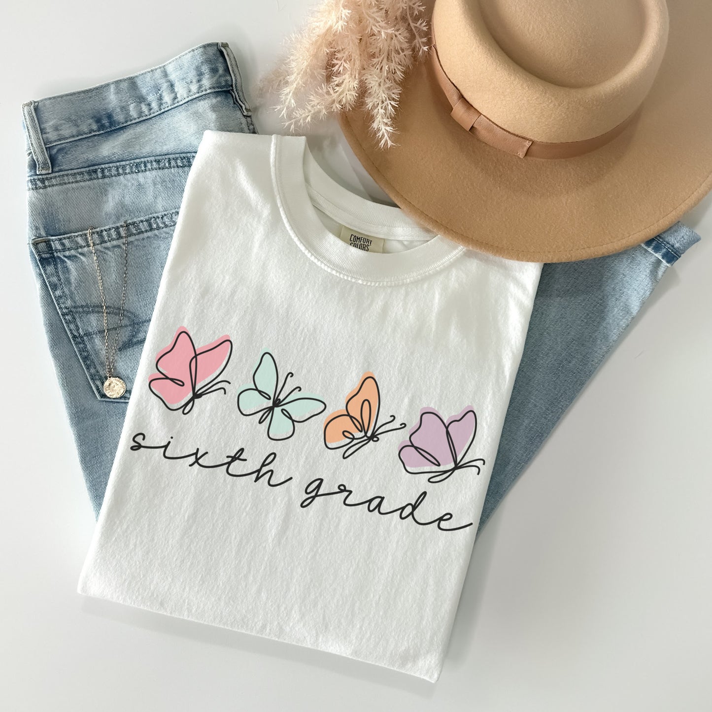 Comfort Colors® Butterflies Sixth Grade Shirt