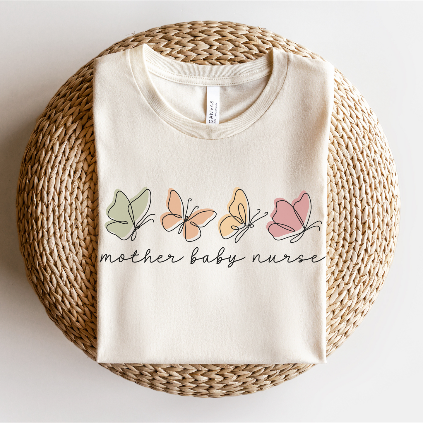 Butterflies Mother Baby Nurse Shirt