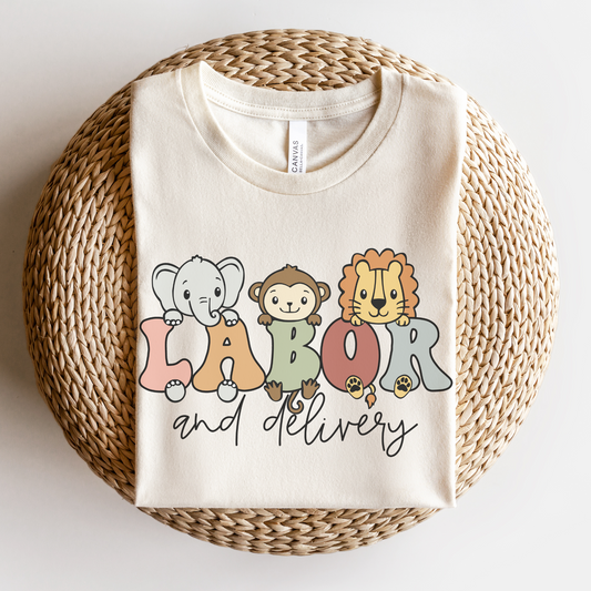 Safari Animals Labor and Delivery Shirt