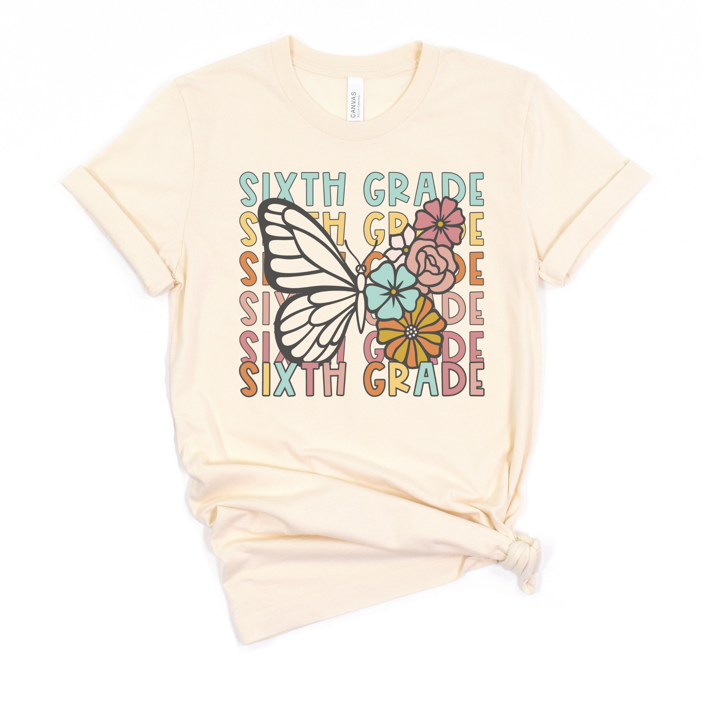 Butterfly Repeat Sixth Grade Shirt