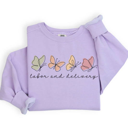 CC Butterflies Labor and Delivery Sweatshirt