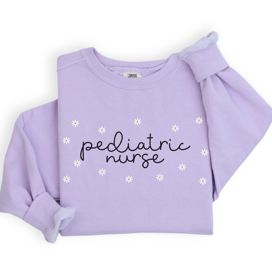 Comfort Colors® Daisies Pediatric Nurse Sweatshirt