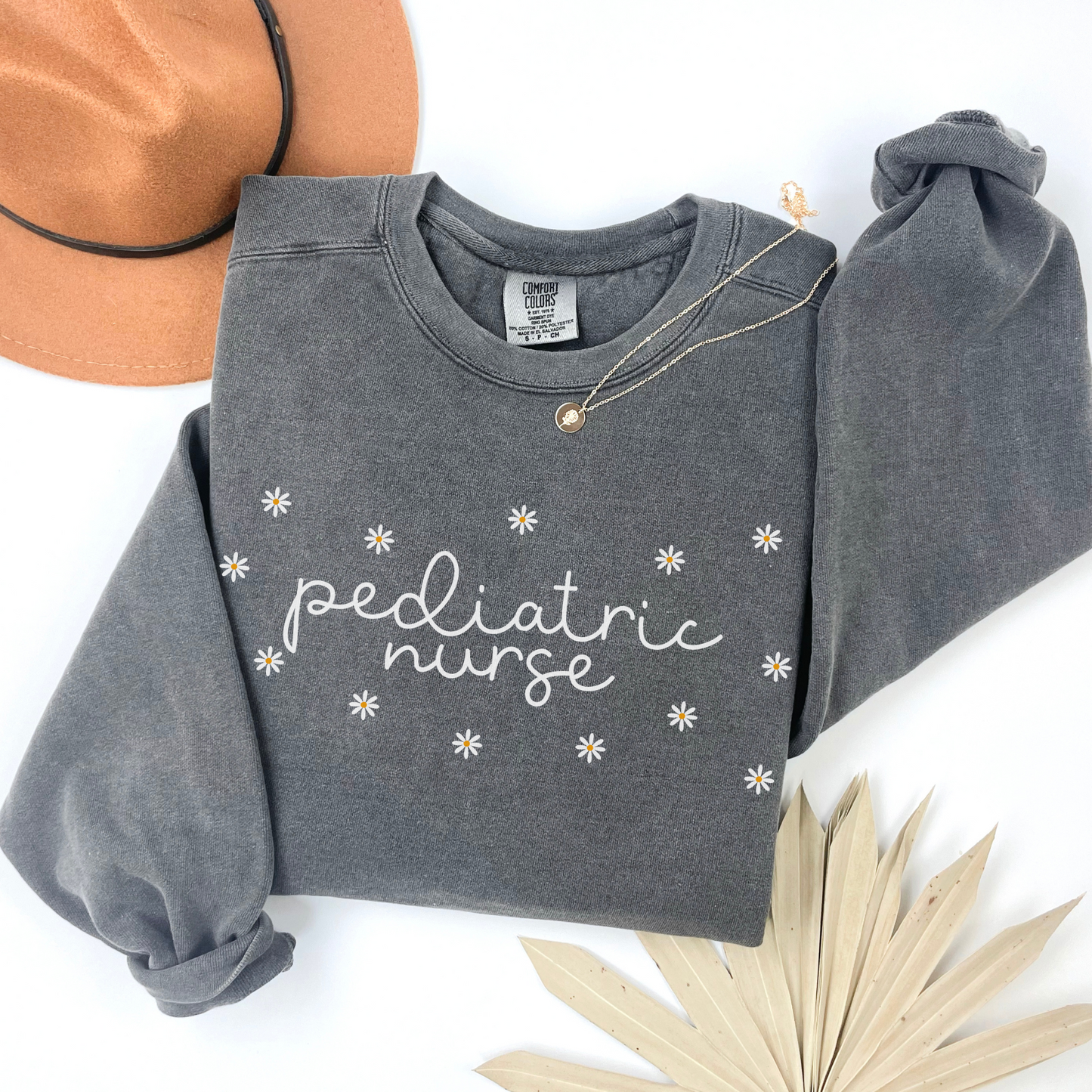 Comfort Colors® Daisies Pediatric Nurse Sweatshirt