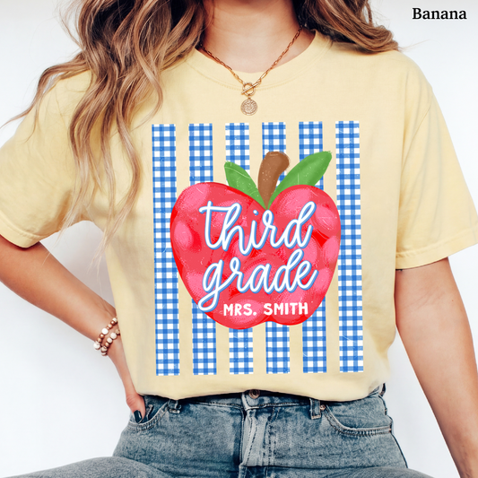 Picnic Apple Third Grade Custom Shirt