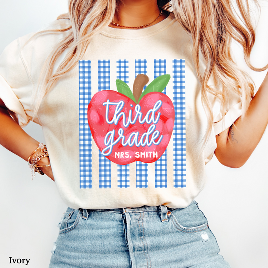 Picnic Apple Third Grade Custom Shirt
