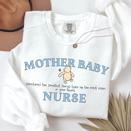 Comfort Colors® Pooh Bear Mother Baby Nurse Sweatshirt