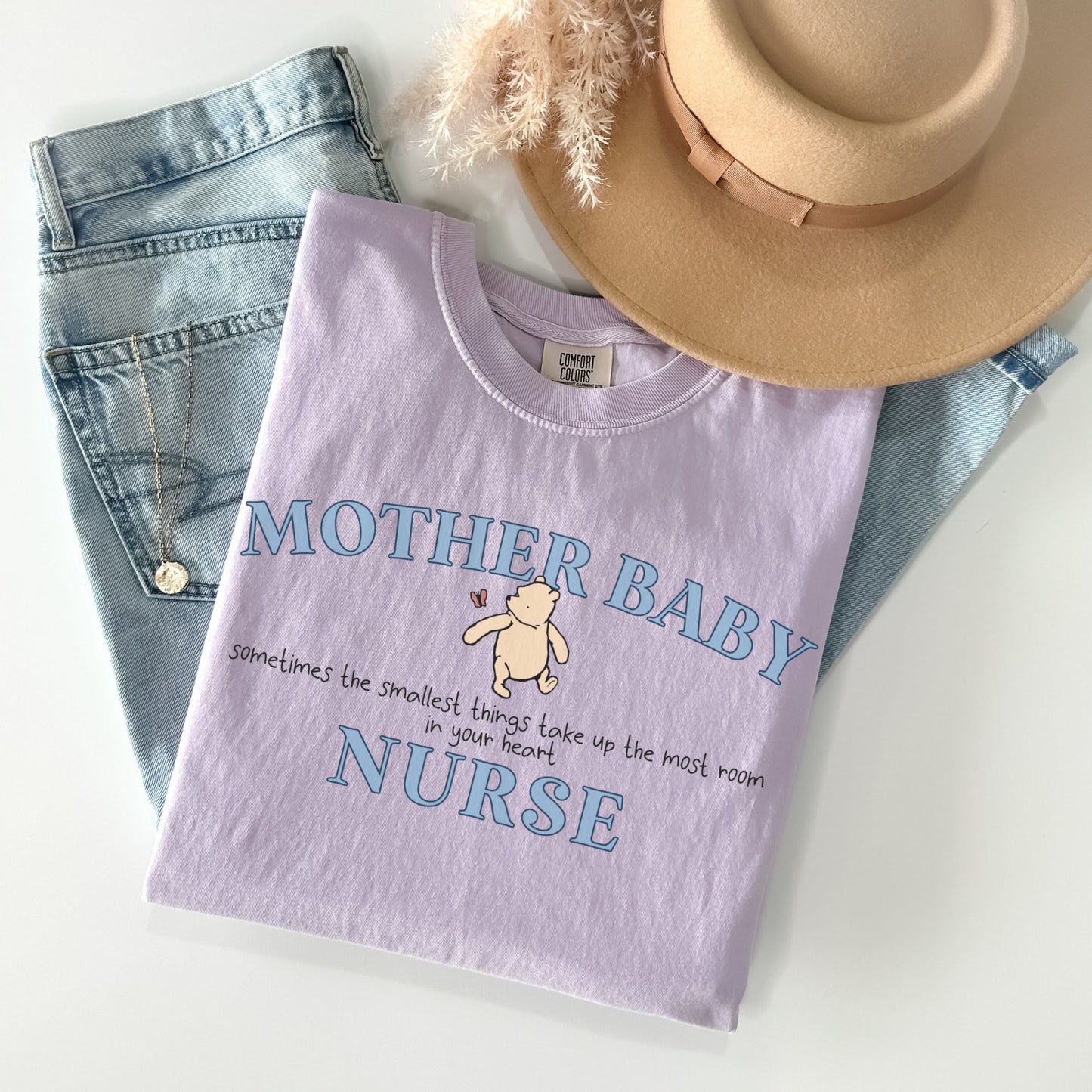 Comfort Colors® Pooh Bear Mother Baby Nurse Shirt