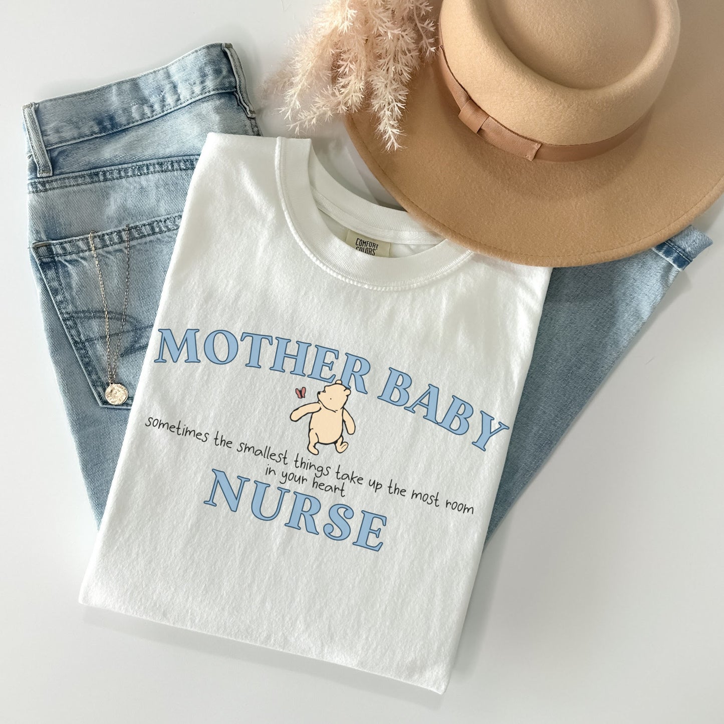 Comfort Colors® Pooh Bear Mother Baby Nurse Shirt