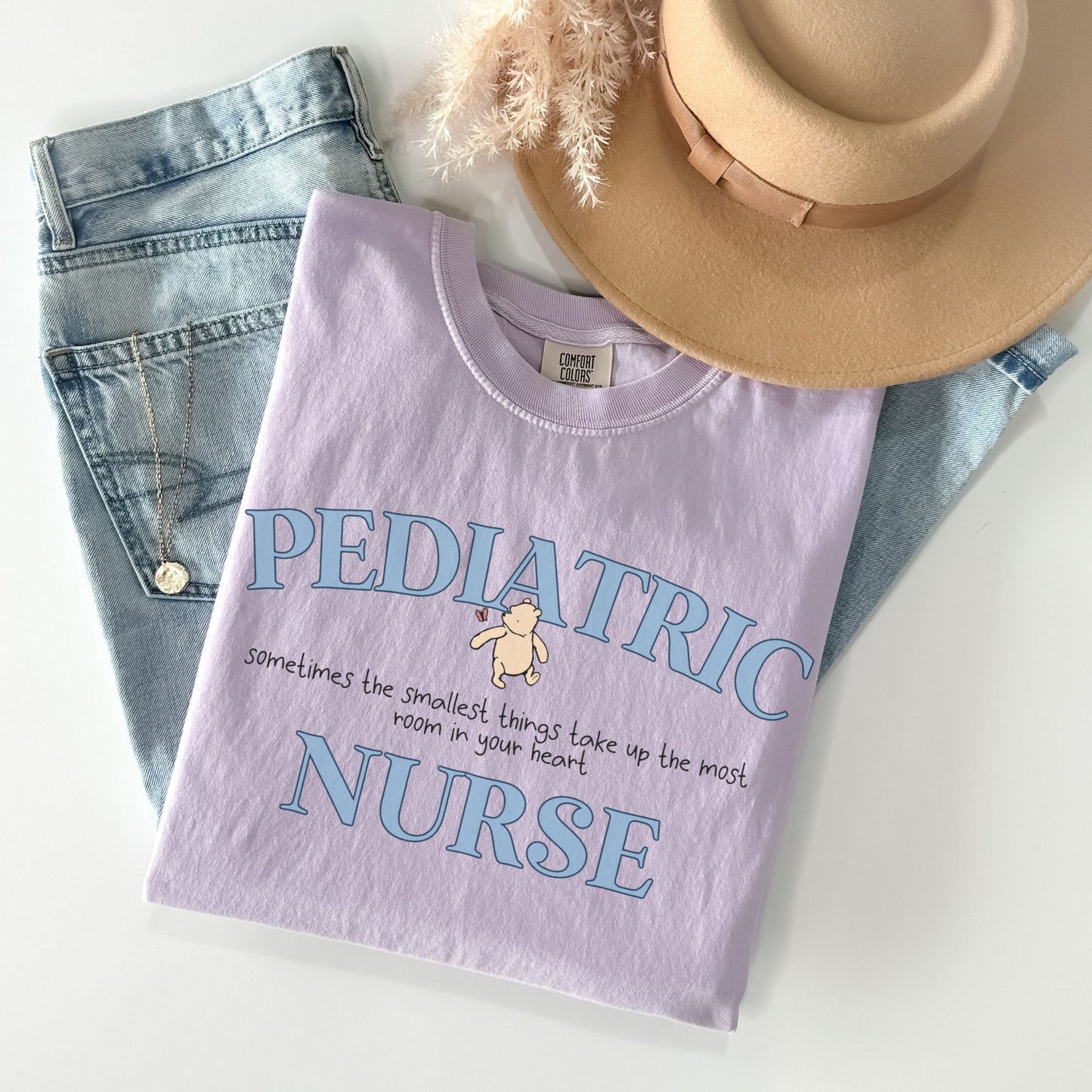 Comfort Colors® Pooh Bear Pediatric Nurse Shirt