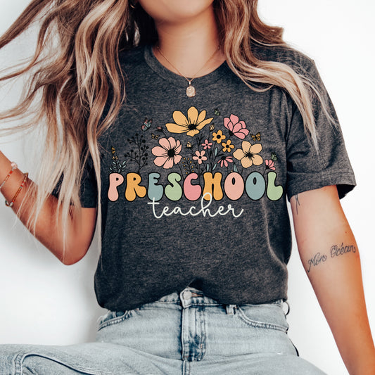 Wildflowers Preschool Teacher Shirt