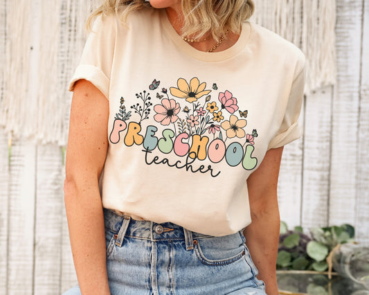 Wildflowers Preschool Teacher Shirt