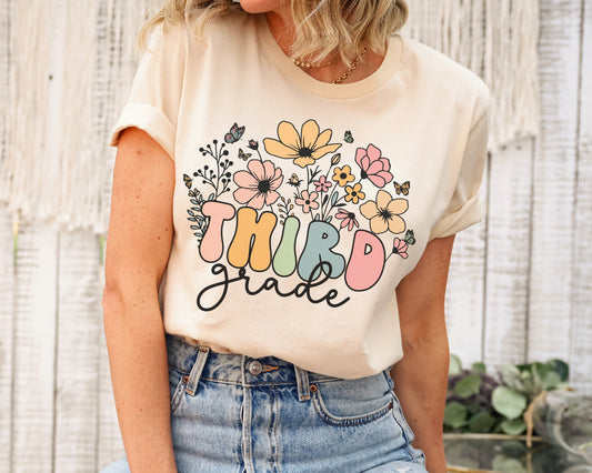 Wildflowers Third Grade Shirt