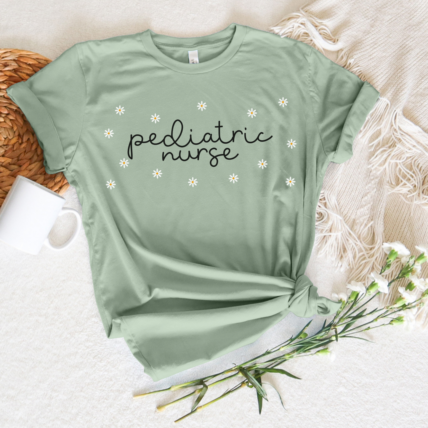 Daisies Pediatric Nurse Shirt