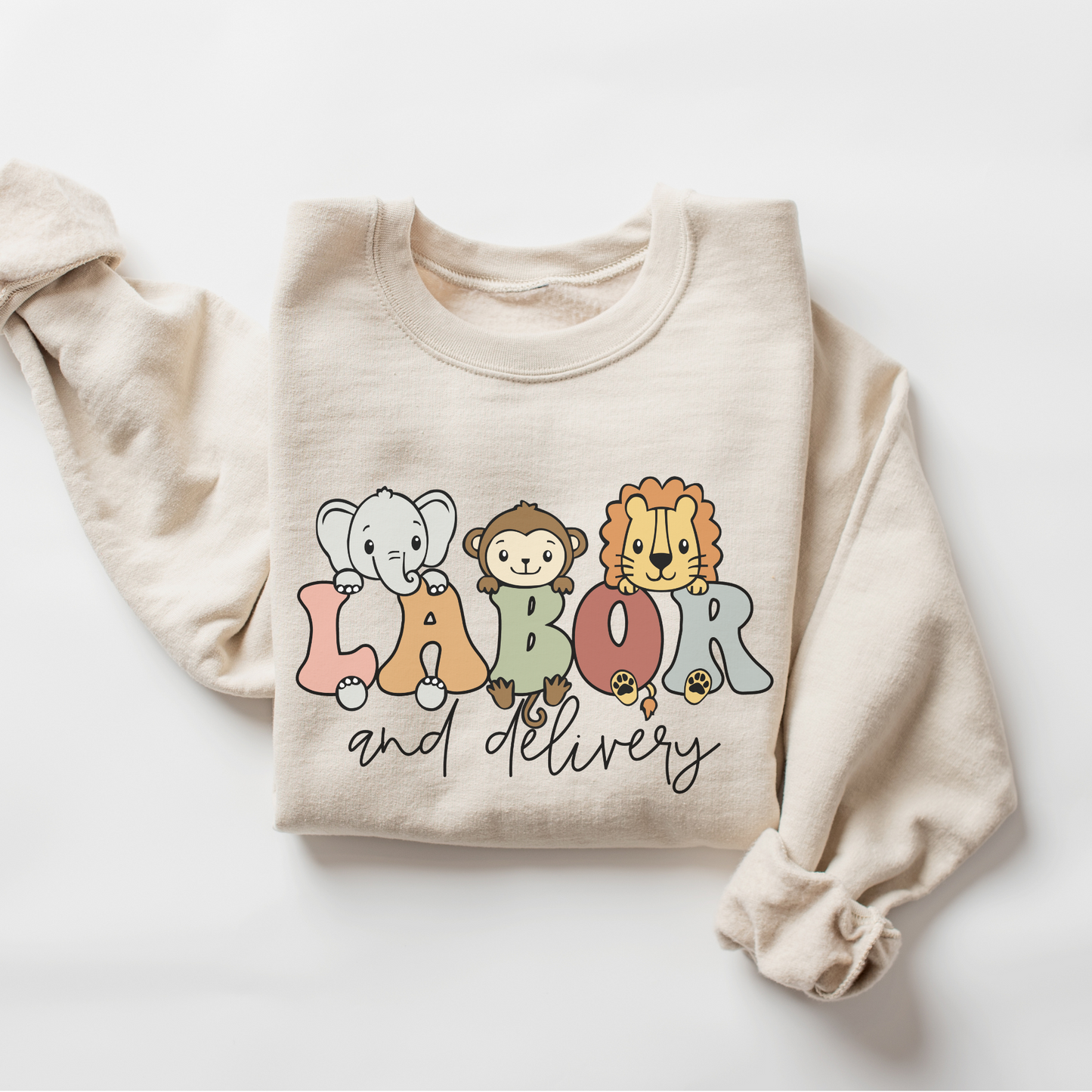 Safari Animals Labor and Delivery Sweatshirt