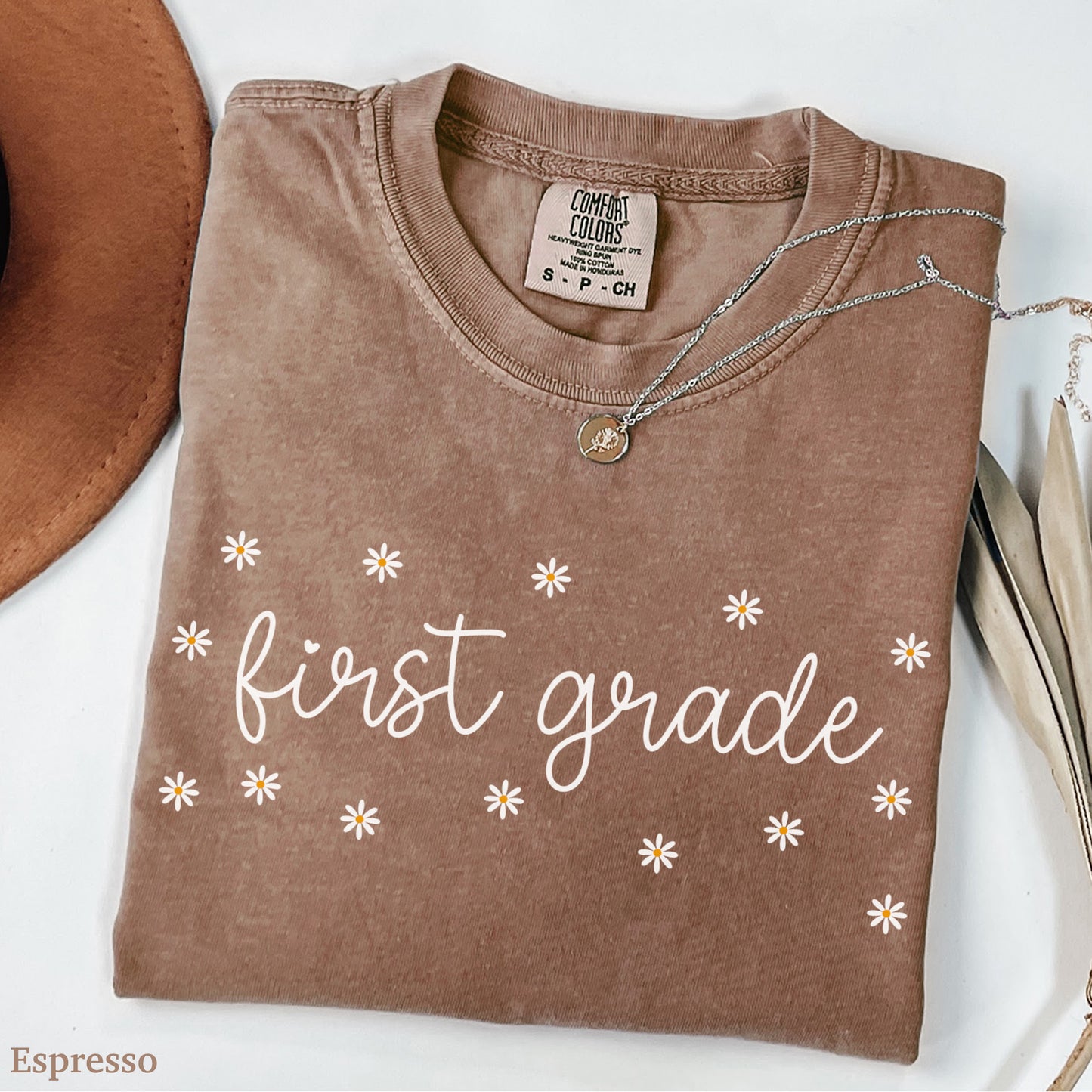 Daisies First Grade Teacher Shirt