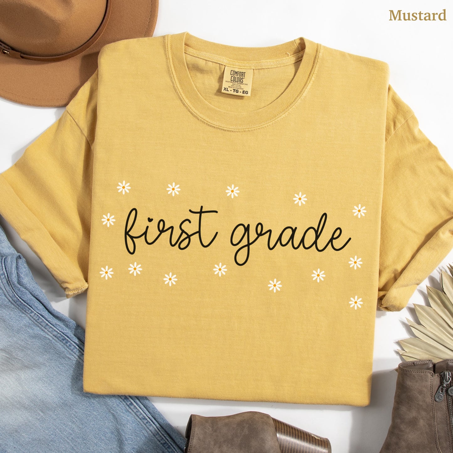 Daisies First Grade Teacher Shirt