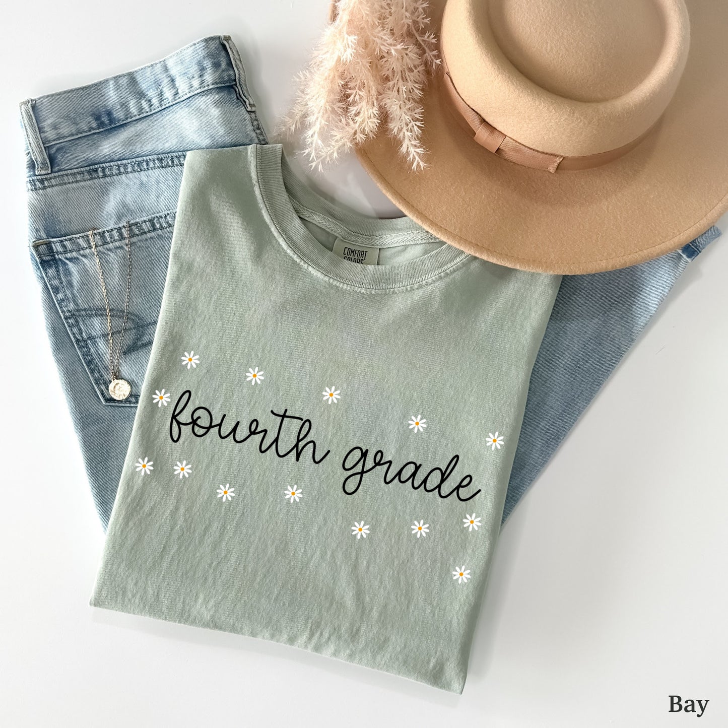 Daisies Fourth Grade Teacher Shirt