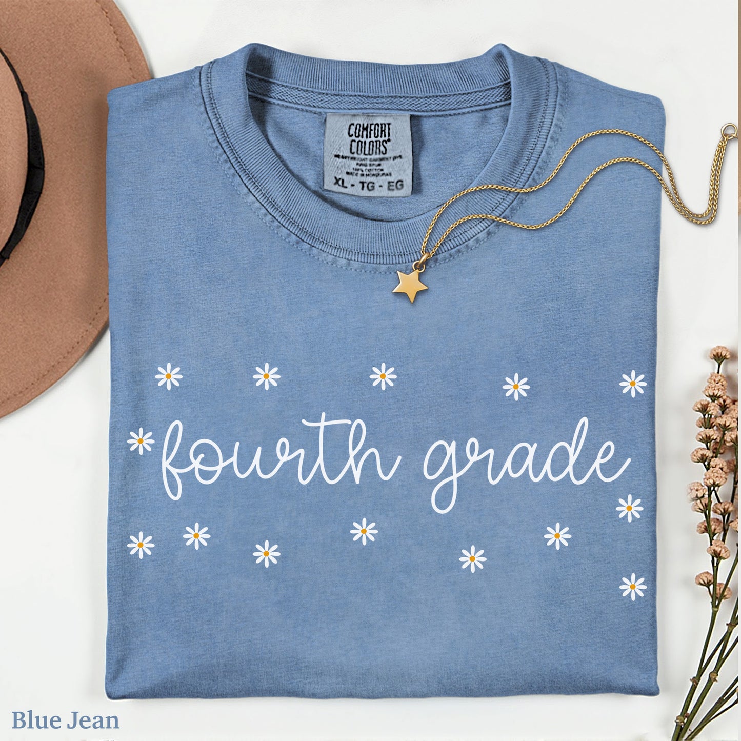 Daisies Fourth Grade Teacher Shirt