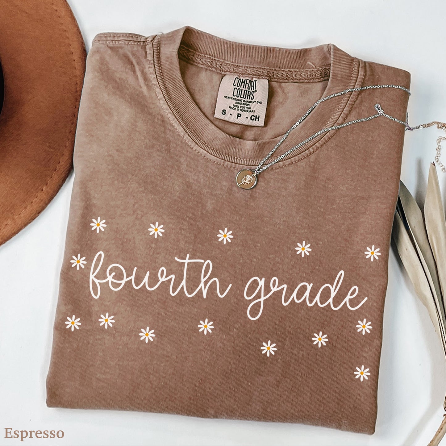Daisies Fourth Grade Teacher Shirt
