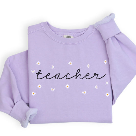 Comfort Colors® Daisies Teacher Sweatshirt