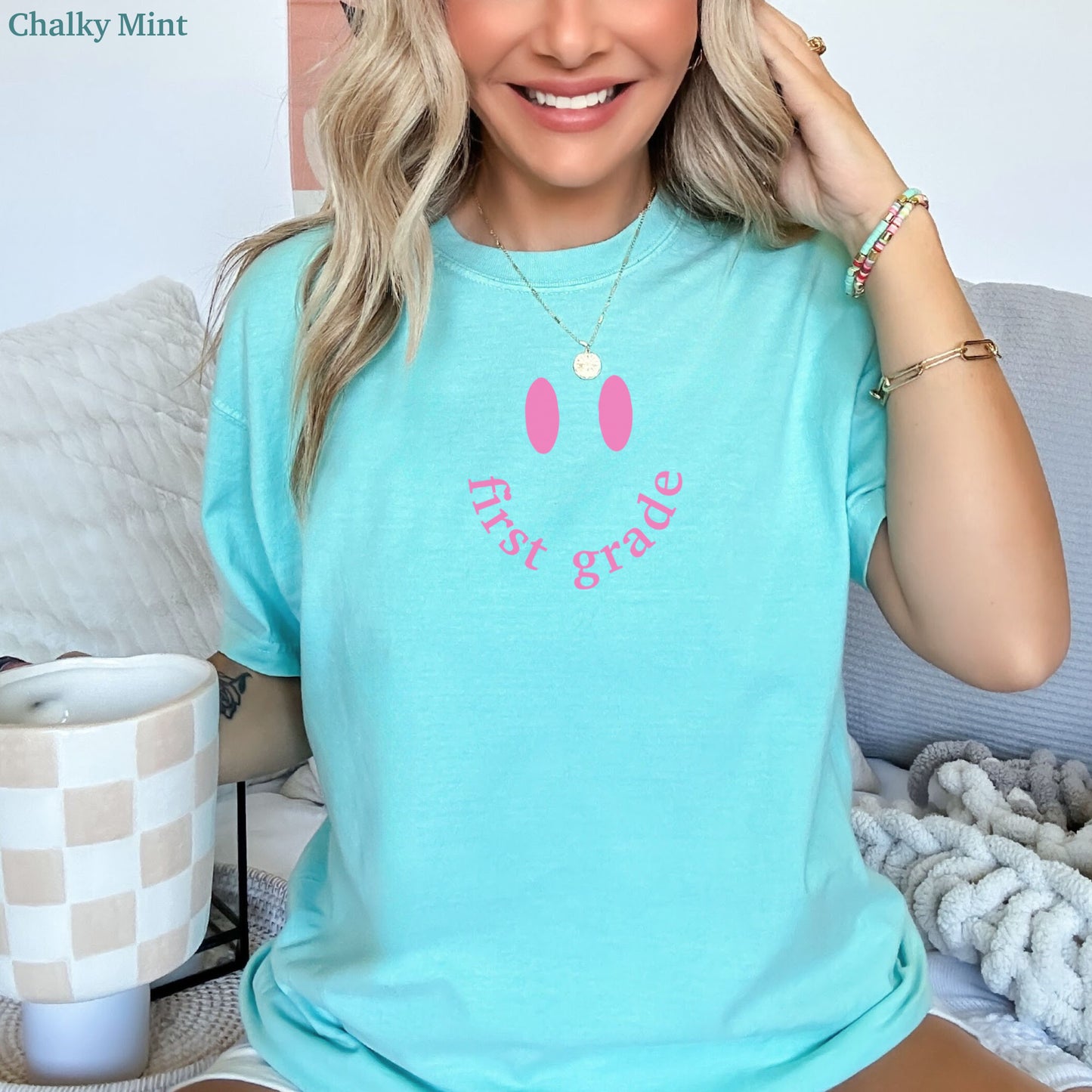 Smile First Grade Teacher Shirt