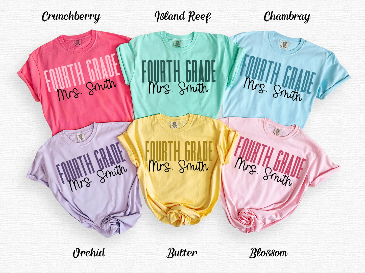 Teach in Color Fourth Grade Teacher Custom Shirt