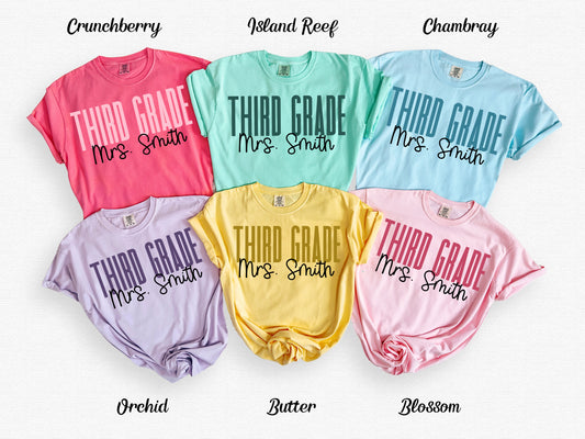 Teach in Color Third Grade Teacher Custom Shirt