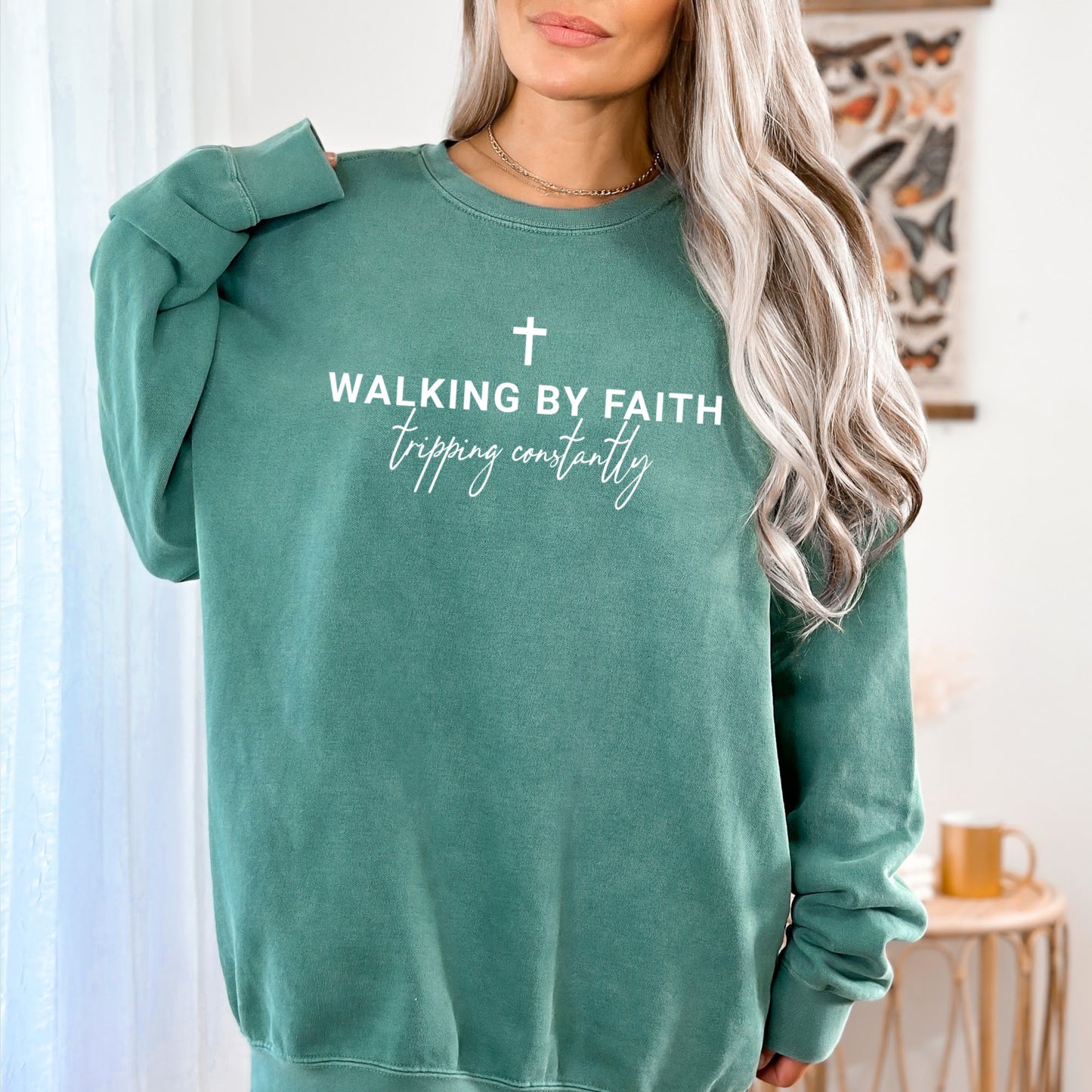 Walking By Faith Tripping Constantly Sweatshirt
