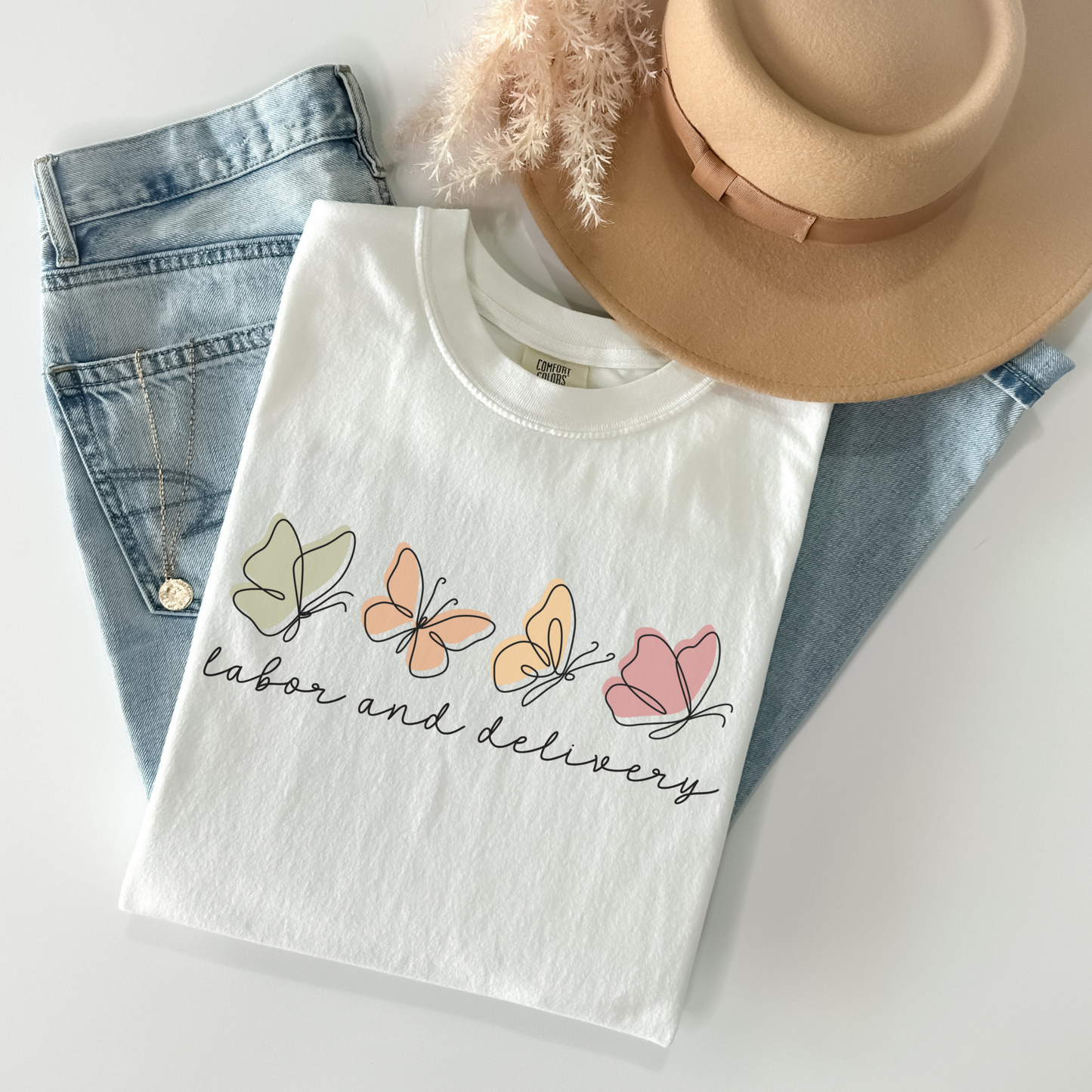 Comfort Colors® Butterflies Labor and Delivery Shirt