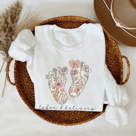 Floral Labor and Delivery Sweatshirt