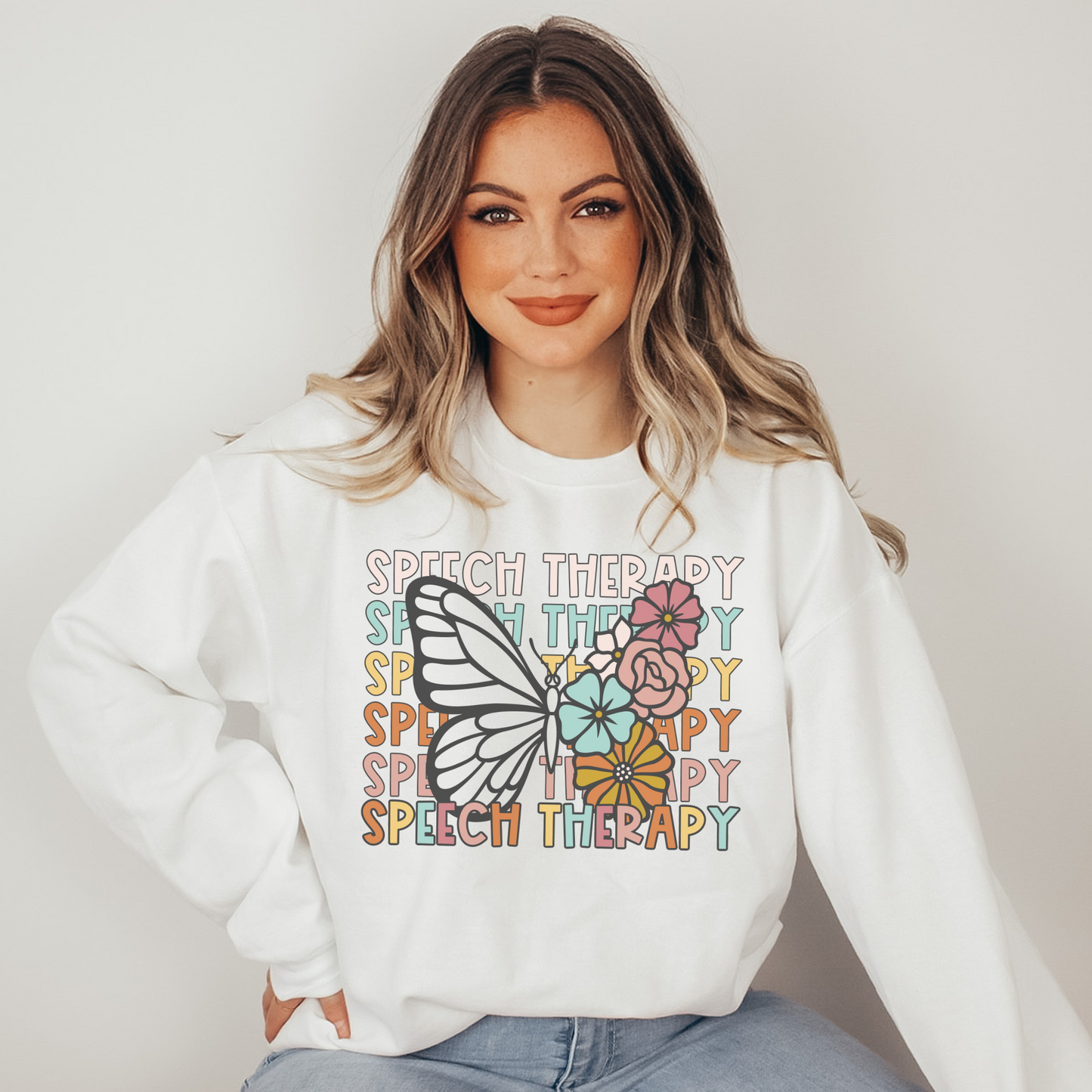 Butterfly Repeat Speech Therapy Sweatshirt