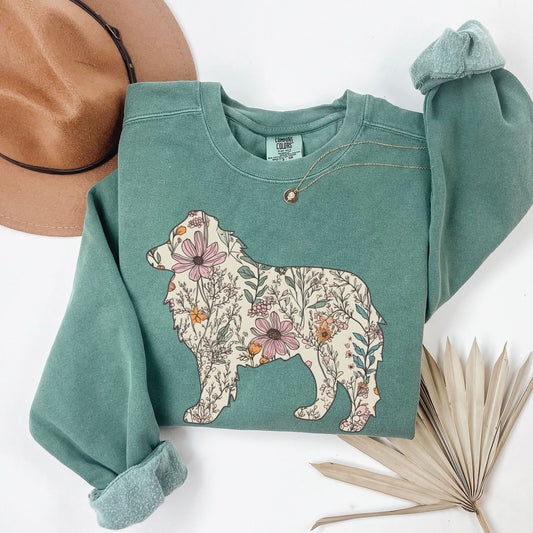 Comfort Colors® Floral Australian Shepherd Sweatshirt